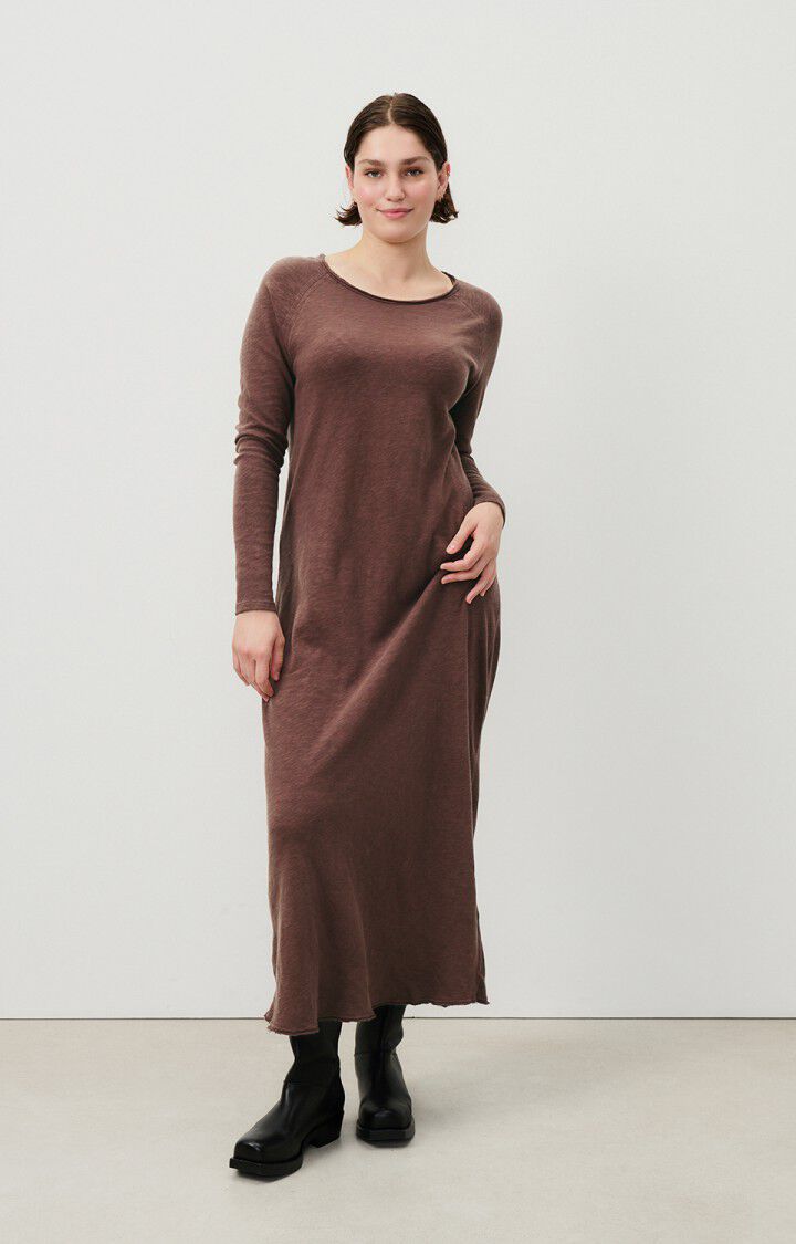 american vintage Robe femme Sonoma - CHOCO VINTAGE 67 Manches longues Marron - H24