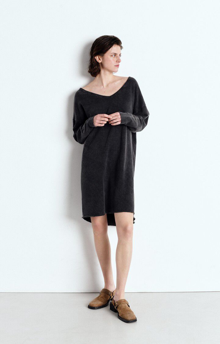 American Vintage Robe Femme Sonoma - NOIR VINTAGE 47 Manches Longues Noir - E25