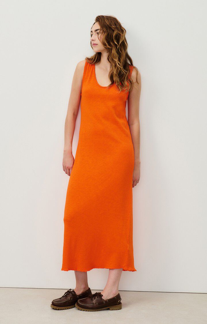 american vintage Robe femme Sonoma - ORANGE VINTAGE 0 Sans manches Orange - H24