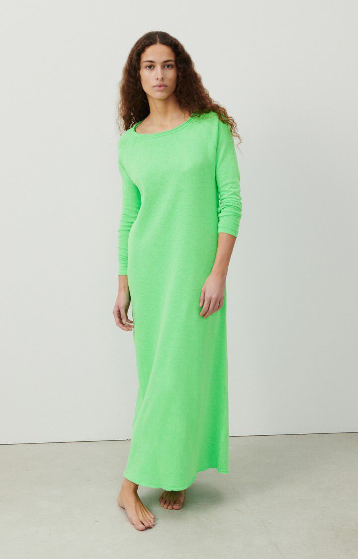 American Vintage Robe Femme Sonoma - PERRUCHE FLUO 67 Manches Longues Vert - E24