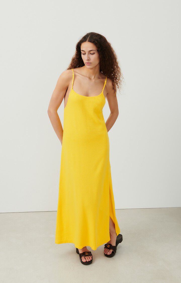 american vintage Robe femme Sotto - POLLEN 0 Fines bretelles Jaune - E24