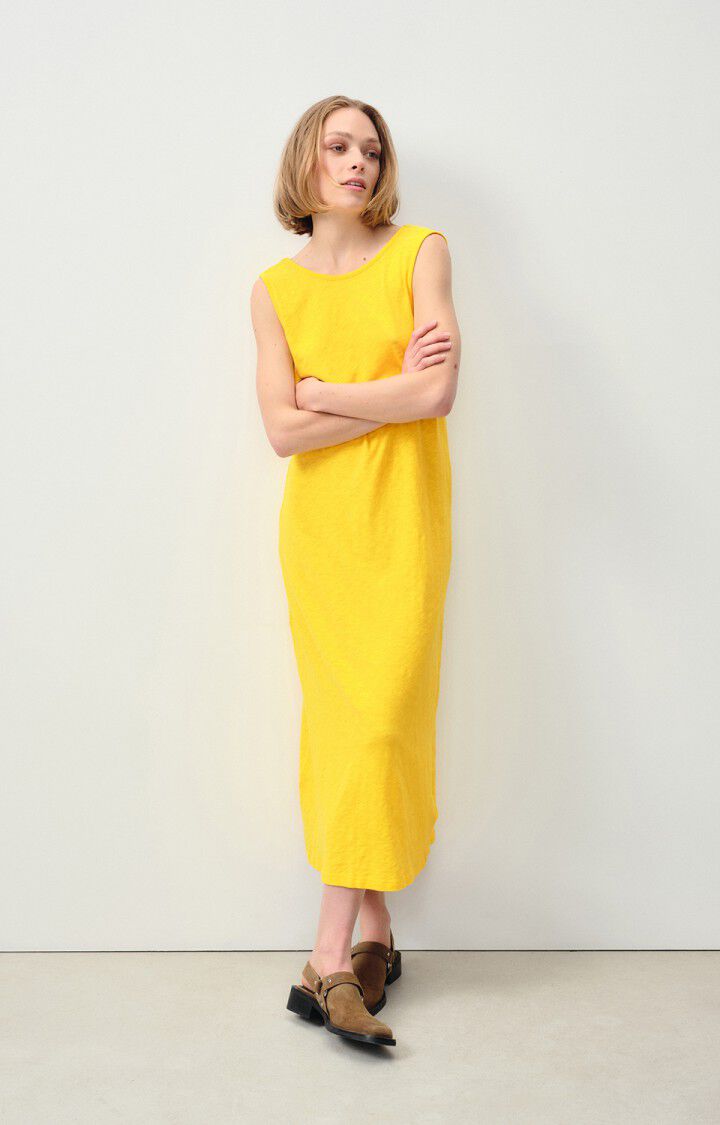 american vintage Robe femme Sully - POLLEN 0 Sans manches Jaune - E24