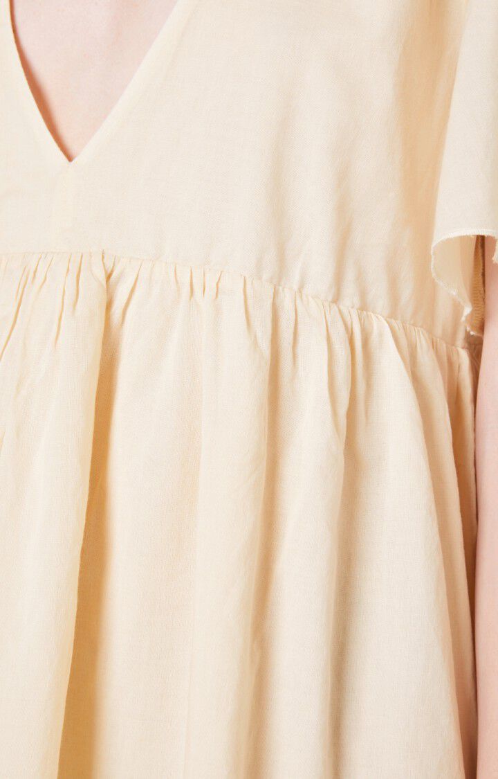 American Vintage Robe Femme Timolet - ECRU Manches Courtes Beige - E20