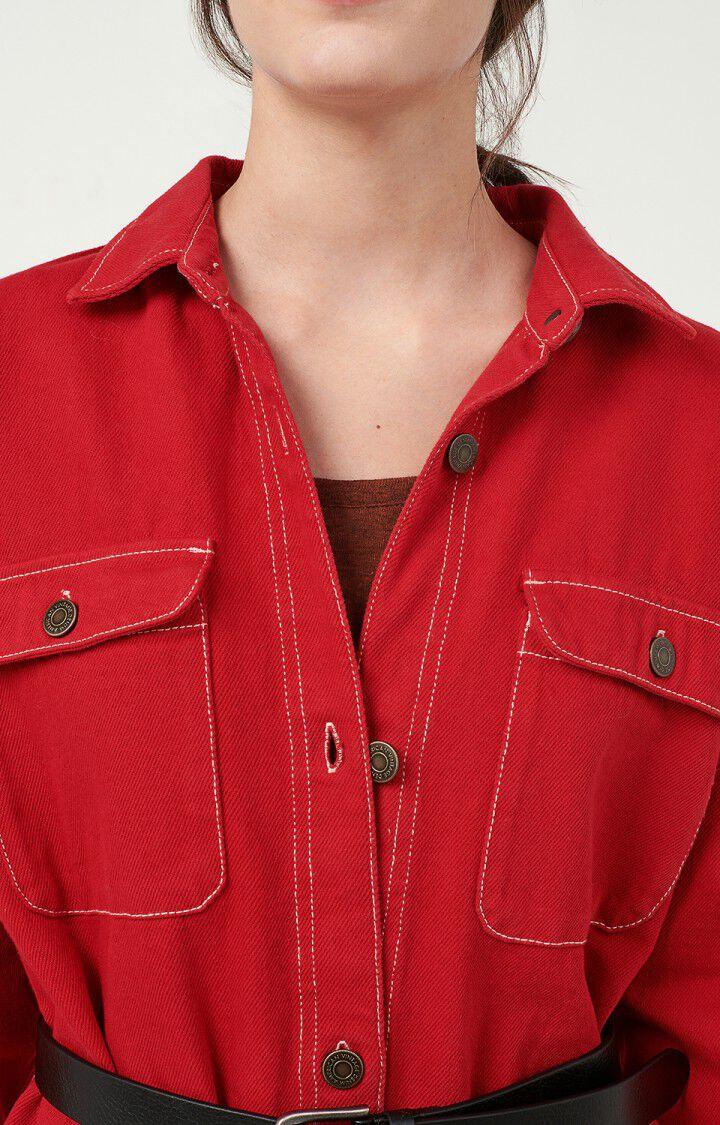 American Vintage Robe Femme Tineborow - COUP DE FOUDRE Manches Longues Rouge - H21