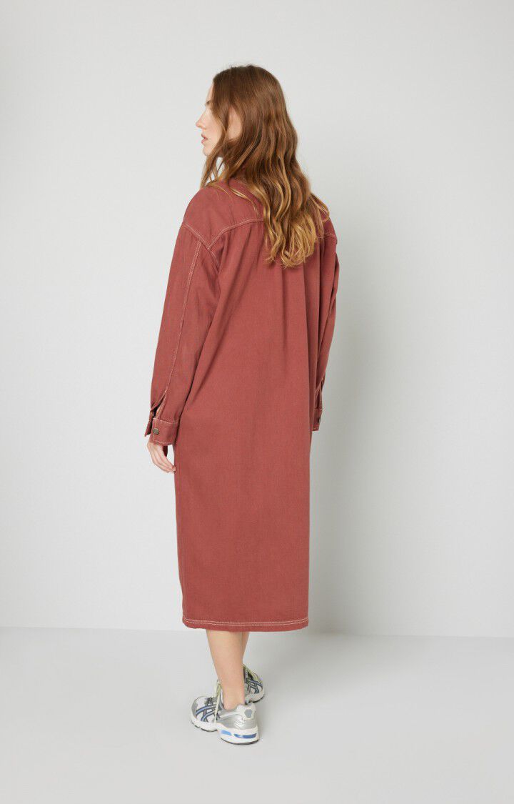American Vintage Robe Femme Tineborow - DESIR Manches Longues Marron - H21