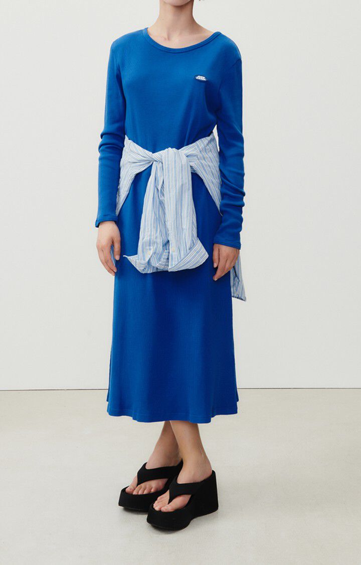 American Vintage Robe Femme Toledo - COMETE 63 Manches Longues Bleu - E23