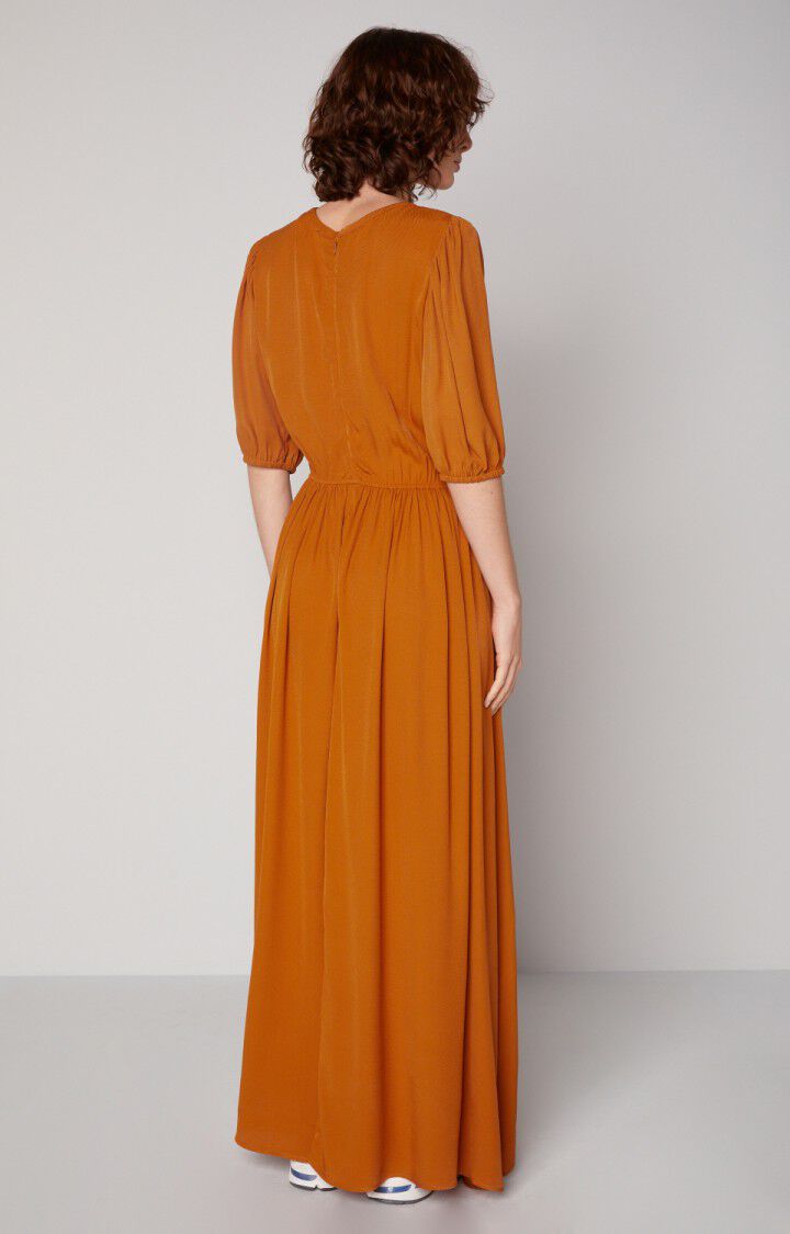 American Vintage Robe Femme Totitouk - ORIENT Manches Courtes Orange - E19