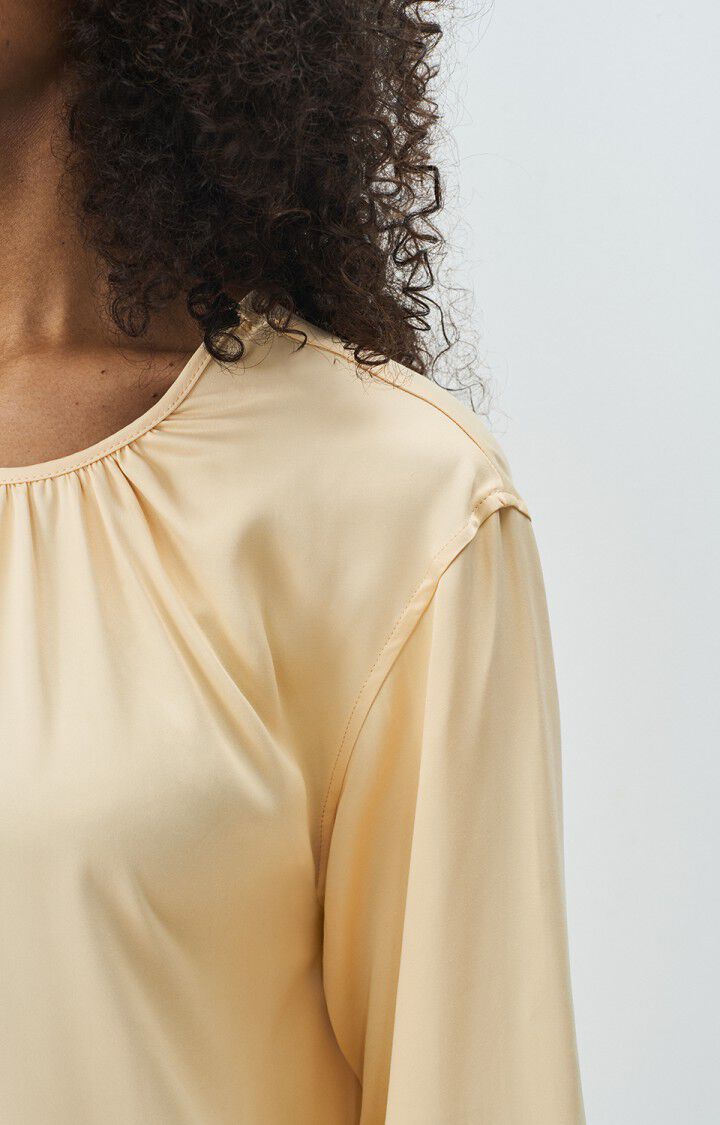 American Vintage Robe Femme Unyl - BEURRE 54 Manches Longues Jaune - E25