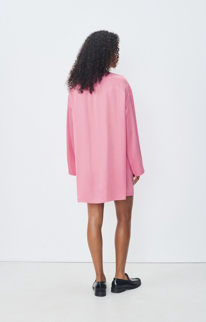 American Vintage Robe Femme Unyl - BUBBLE GUM 54 Manches Longues Rose - E25