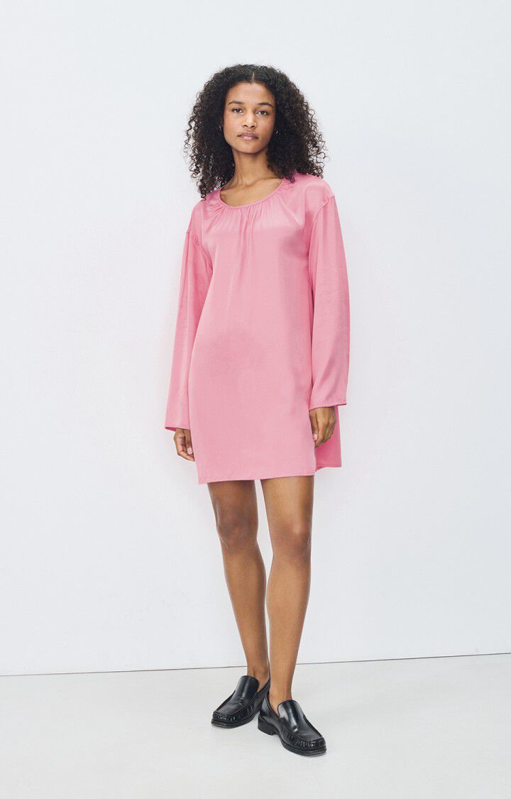 american vintage Robe femme Unyl - BUBBLE GUM 54 Manches longues Rose - E25