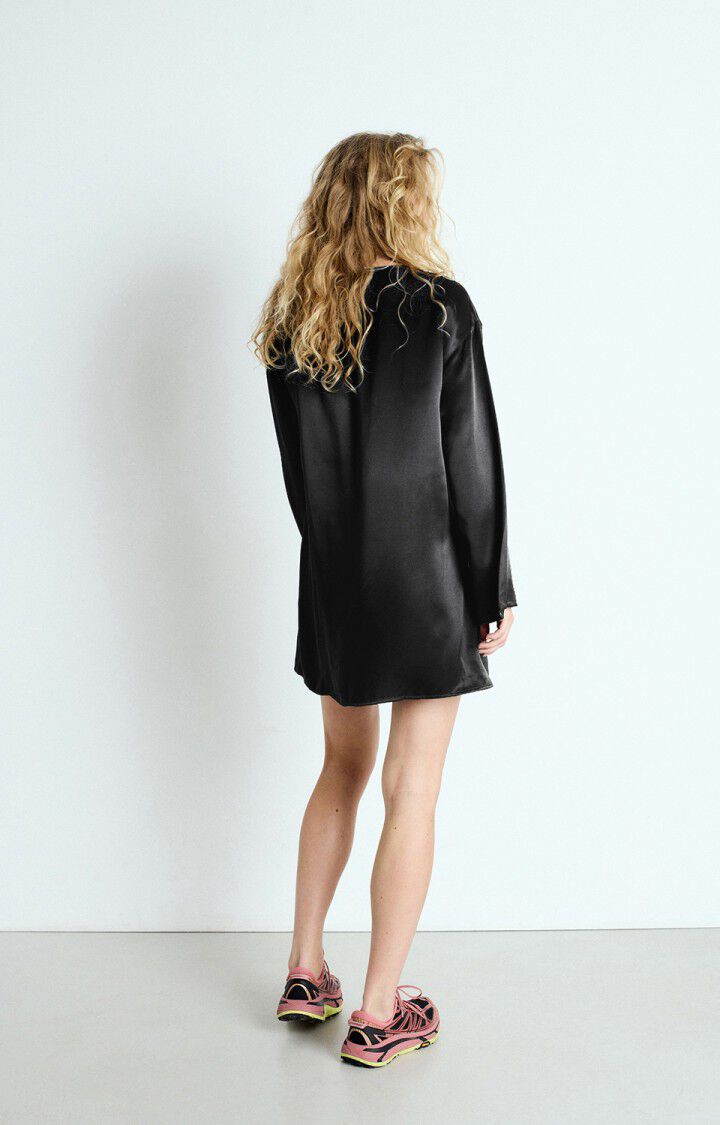 American Vintage Robe Femme Unyl - CARBONE 54 Manches Longues Noir - E25