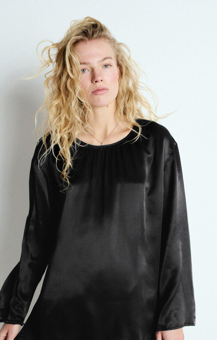 American Vintage Robe Femme Unyl - CARBONE 54 Manches Longues Noir - E25