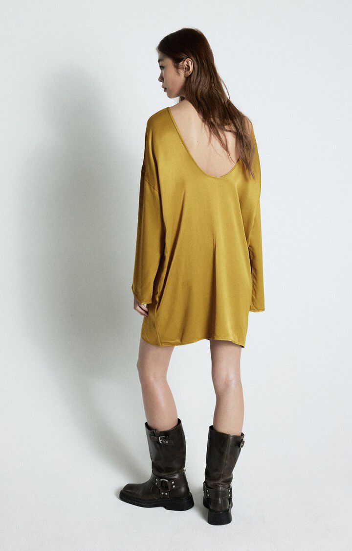 American Vintage Robe Femme Unyl - MORDORE 45 Manches Longues Jaune - H24