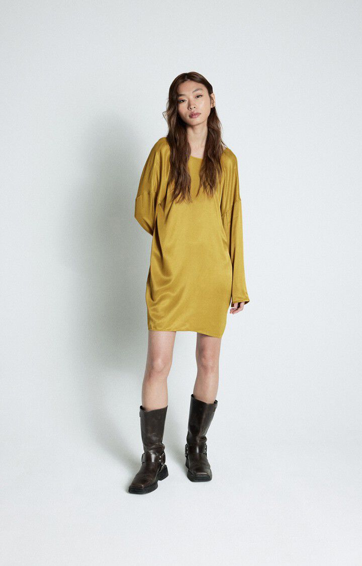 american vintage Robe femme Unyl - MORDORE 45 Manches longues Jaune - H24