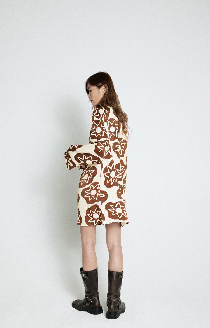 American Vintage Robe Femme Varym - BABETH 52 Manches Longues Marron - H24