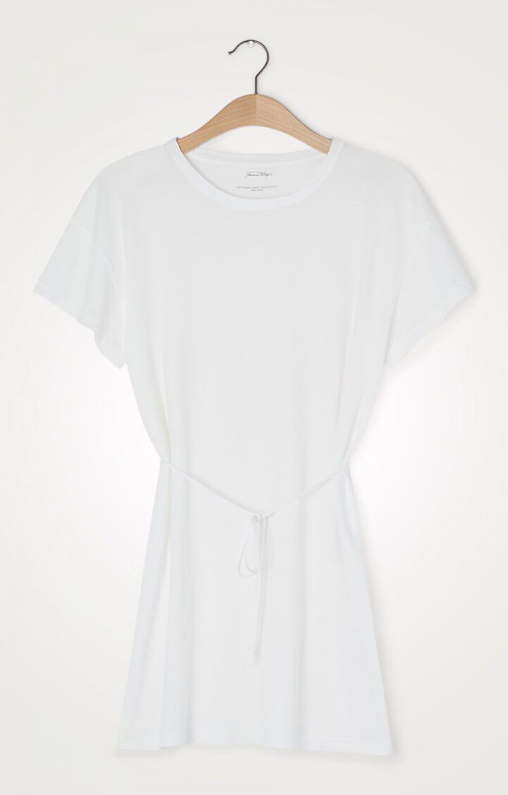 American Vintage Robe Femme Vegiflower - BLANC Manches Courtes Blanc - E21