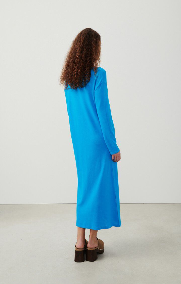 American Vintage Robe Femme Vifabeach - PARADISE 53 Manches Longues Bleu - E24