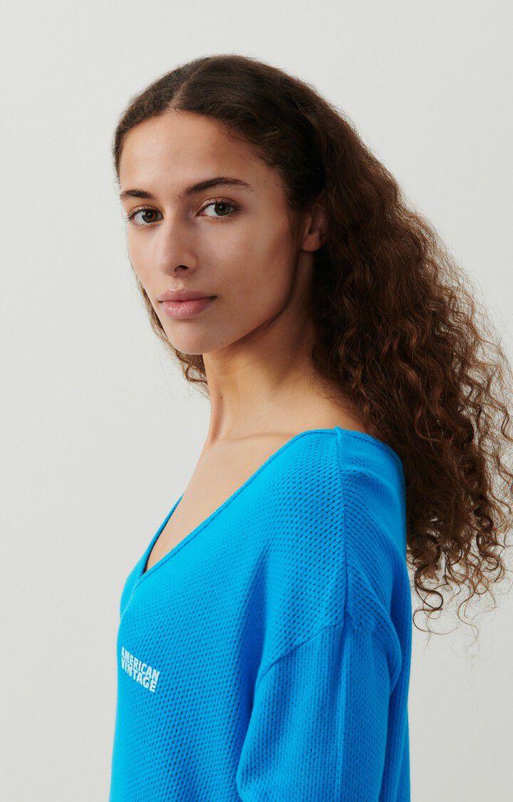 American Vintage Robe Femme Vifabeach - PARADISE 53 Manches Longues Bleu - E24