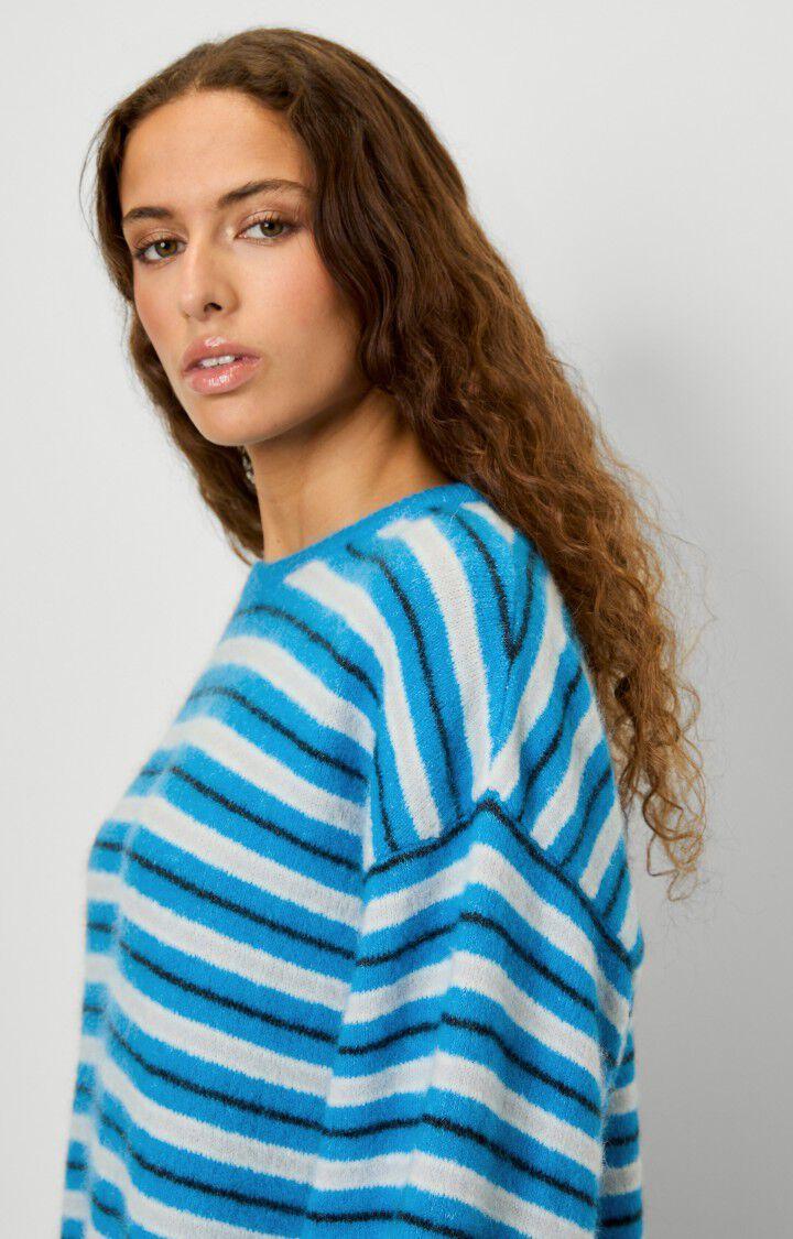 American Vintage Robe Femme Vitow - RAYURES SPORT 57 Manches Longues Bleu - E23