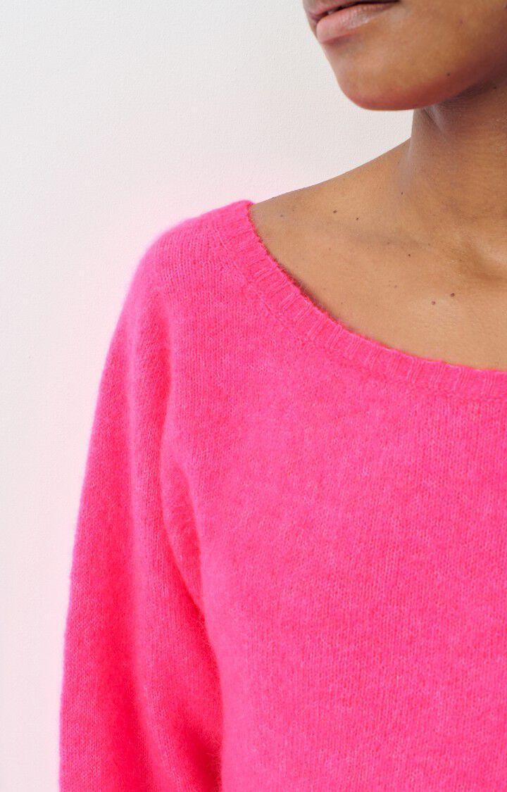 American Vintage Robe Femme Vitow - ROSE FLUO CHINE 62 Manches Longues Rose - H23