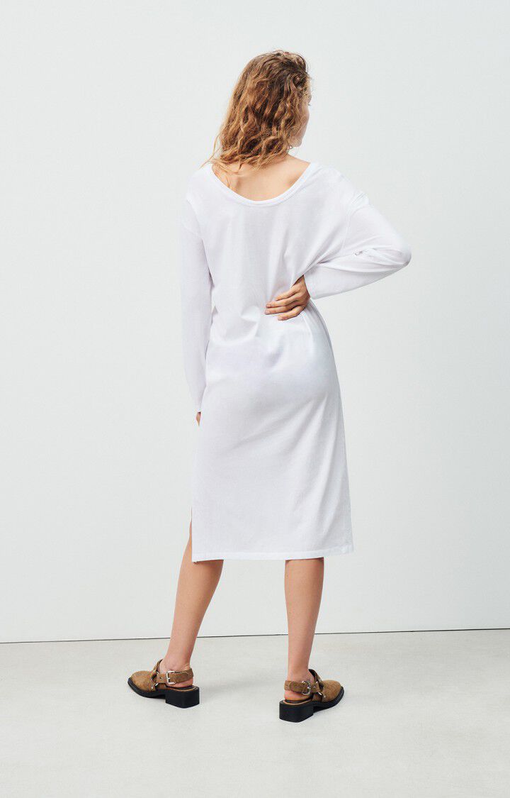 American Vintage Robe Femme Vupaville - BLANC 55 Manches Longues Blanc - H24
