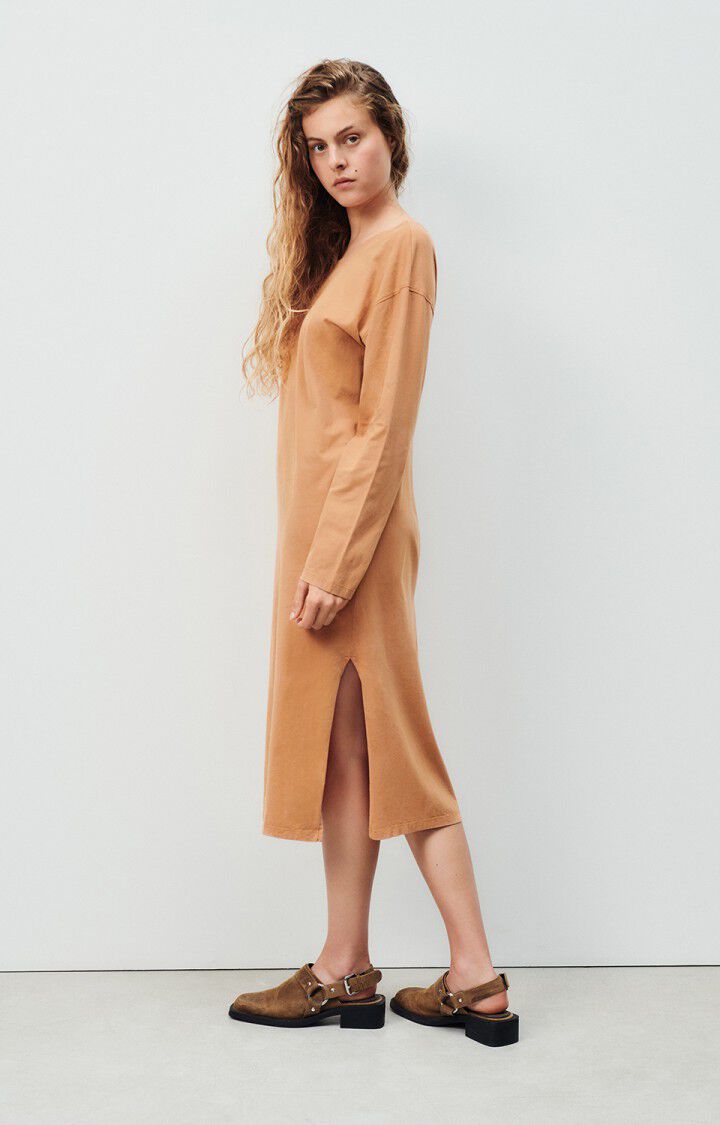 American Vintage Robe Femme Vupaville - NOISETIER 55 Manches Longues Marron - H24