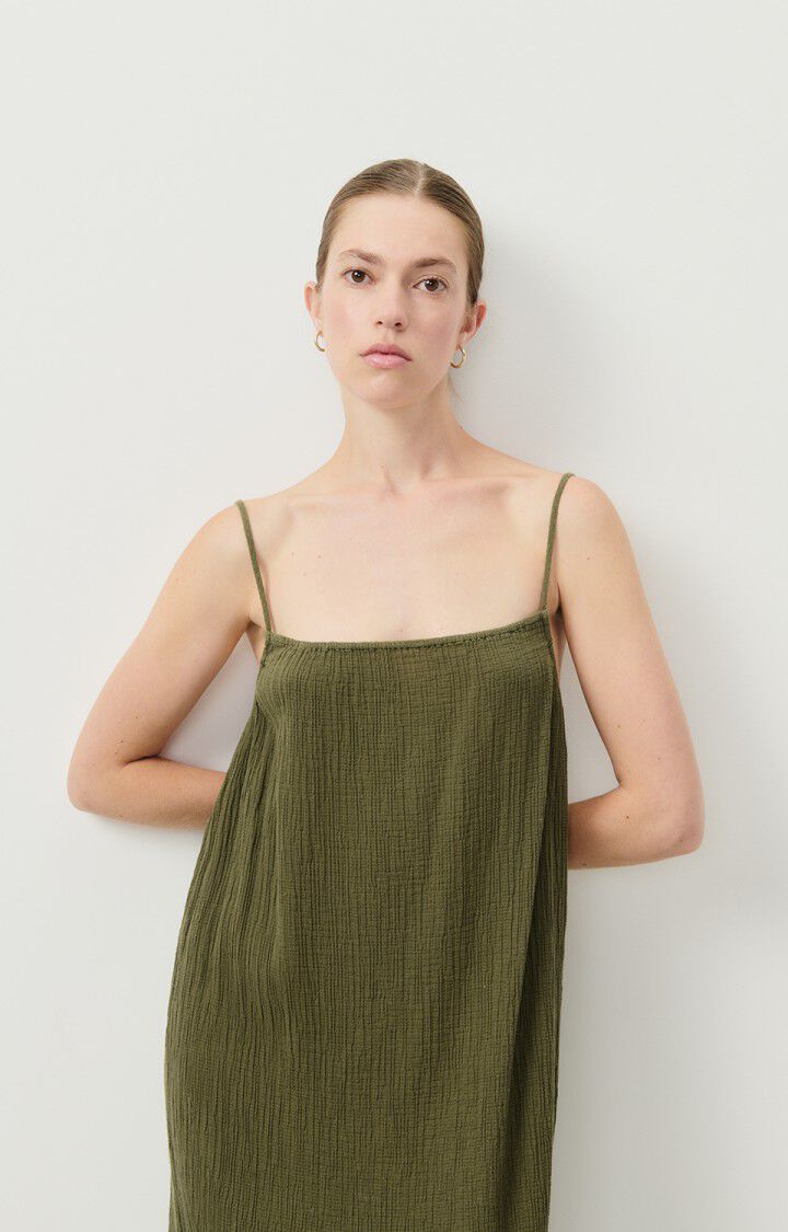 American Vintage Robe Femme Welow - BUISSON Fines Bretelles Vert - E23