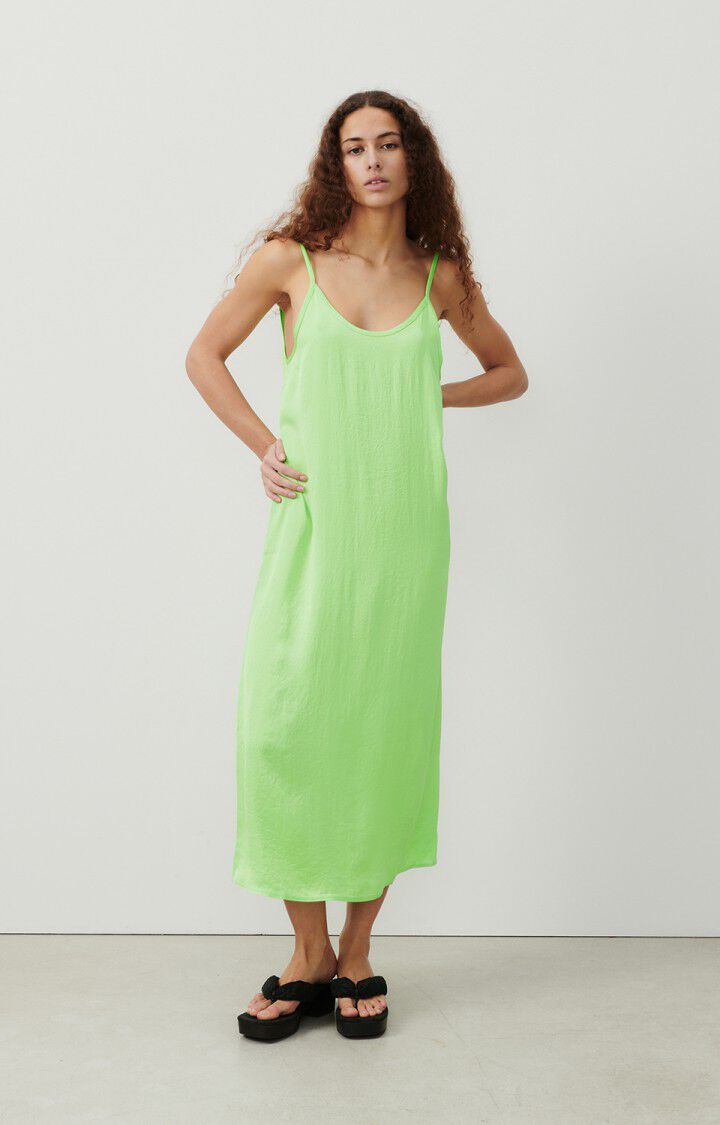 american vintage Robe femme Widland - AMANDERAIE 0 Fines bretelles Vert - E24