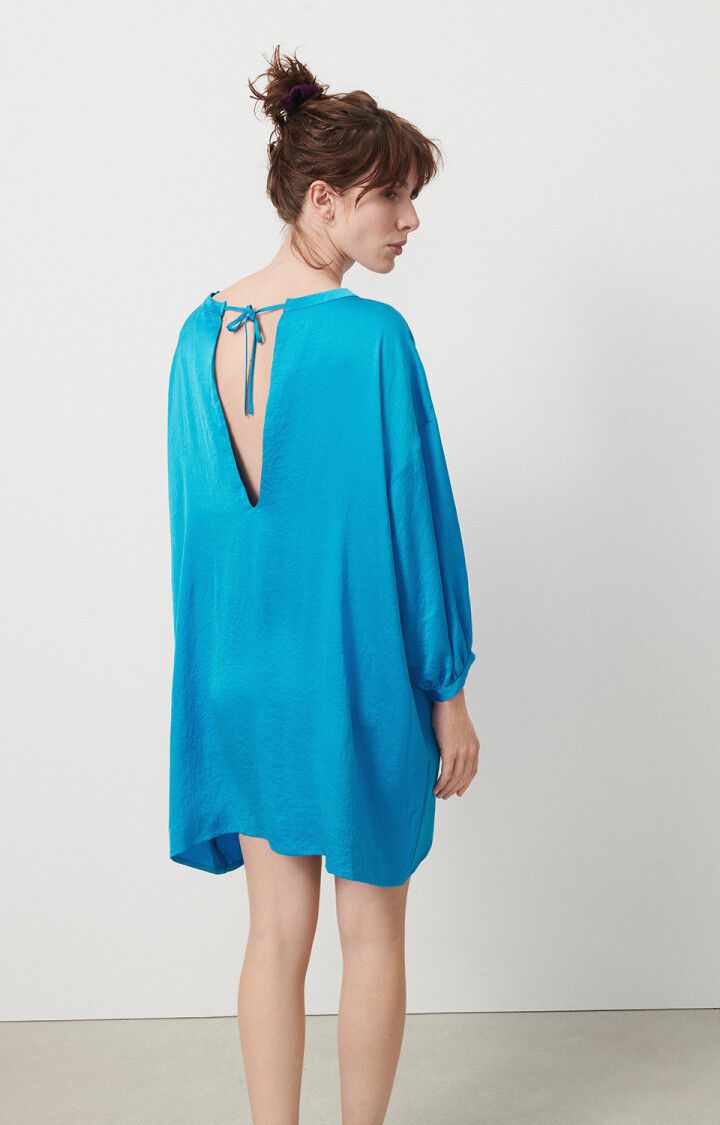 American Vintage Robe Femme Widland - BLEU AZUR 35 Manches 3/4 Bleu - E24