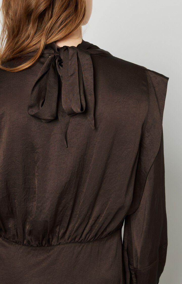 American Vintage Robe Femme Widland - CHOCOLAT Manches Longues Marron - H21