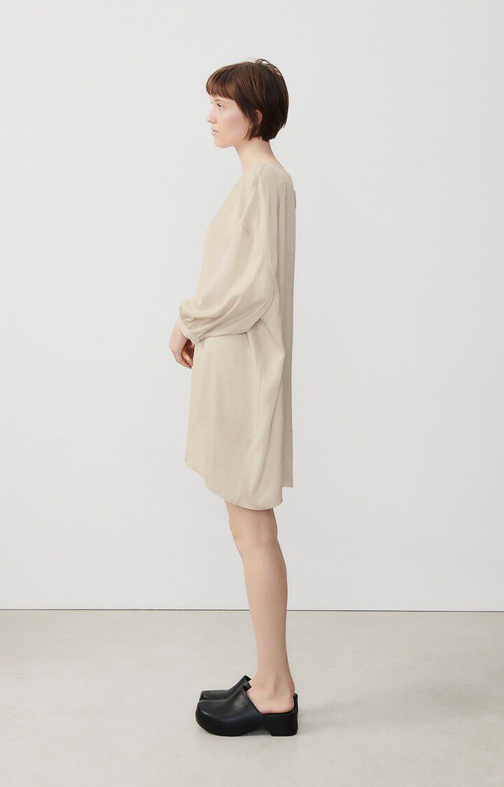 American Vintage Robe Femme Widland - IVOIRE 35 Manches 3/4 Beige - E24