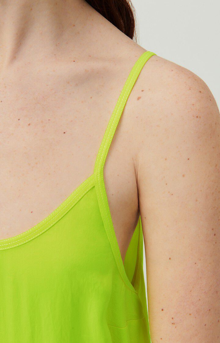 American Vintage Robe Femme Widland - JAUNE FLUO 0 Fines Bretelles Jaune - E24