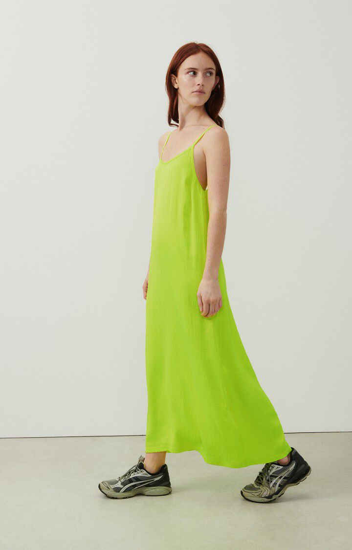 American Vintage Robe Femme Widland - JAUNE FLUO 0 Fines Bretelles Jaune - E24