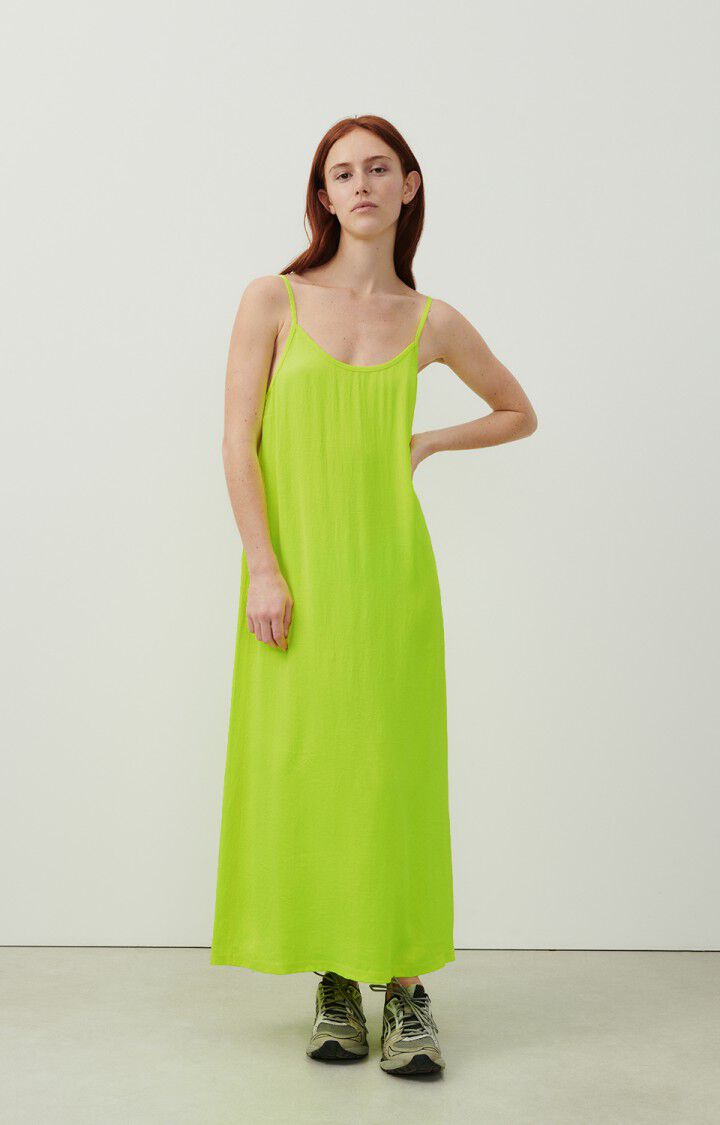 american vintage Robe femme Widland - JAUNE FLUO 0 Fines bretelles Jaune - E24