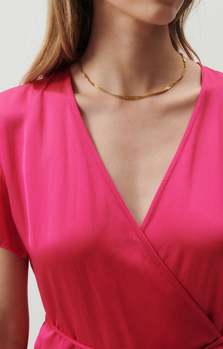 American Vintage Robe Femme Widland - MAGENTA 15 Manches Courtes Rose - E23