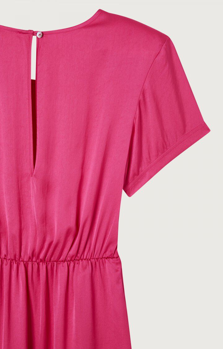 American Vintage Robe Femme Widland - MAGENTA Manches Courtes Rose - E23B