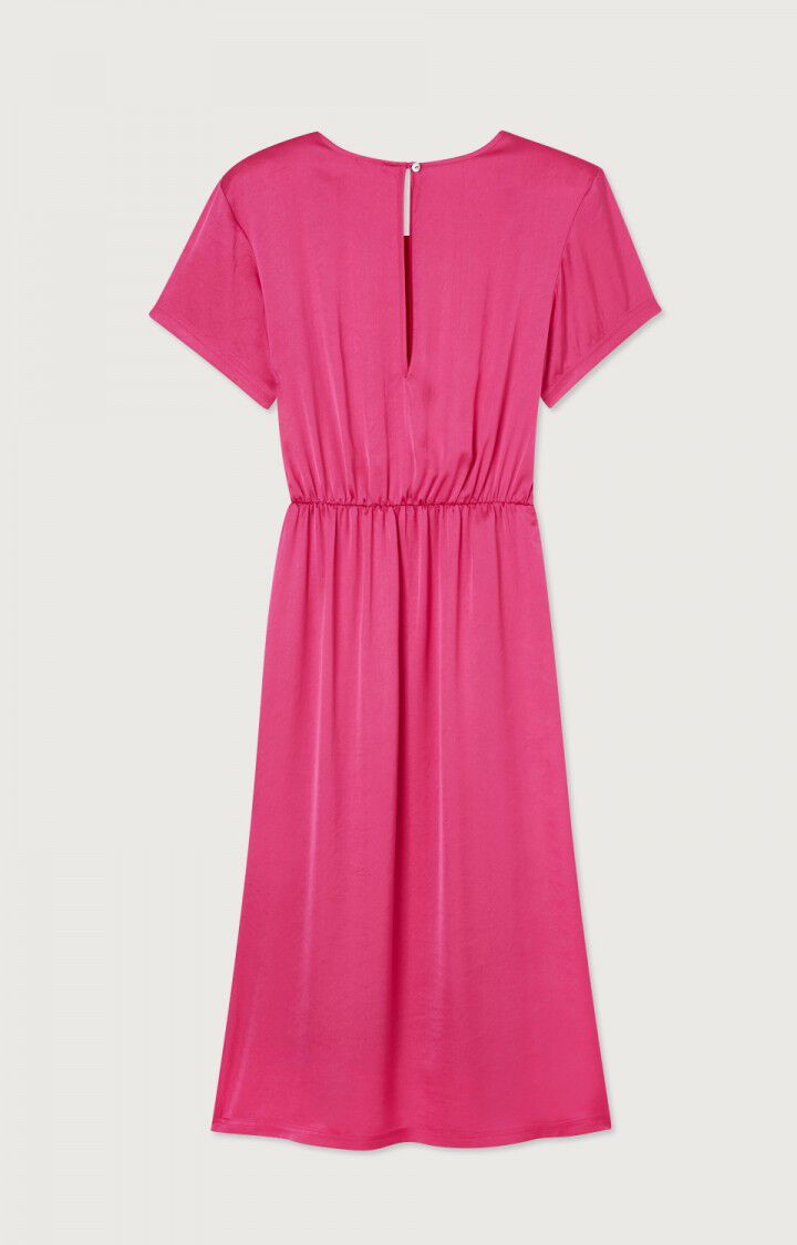 American Vintage Robe Femme Widland - MAGENTA Manches Courtes Rose - E23B