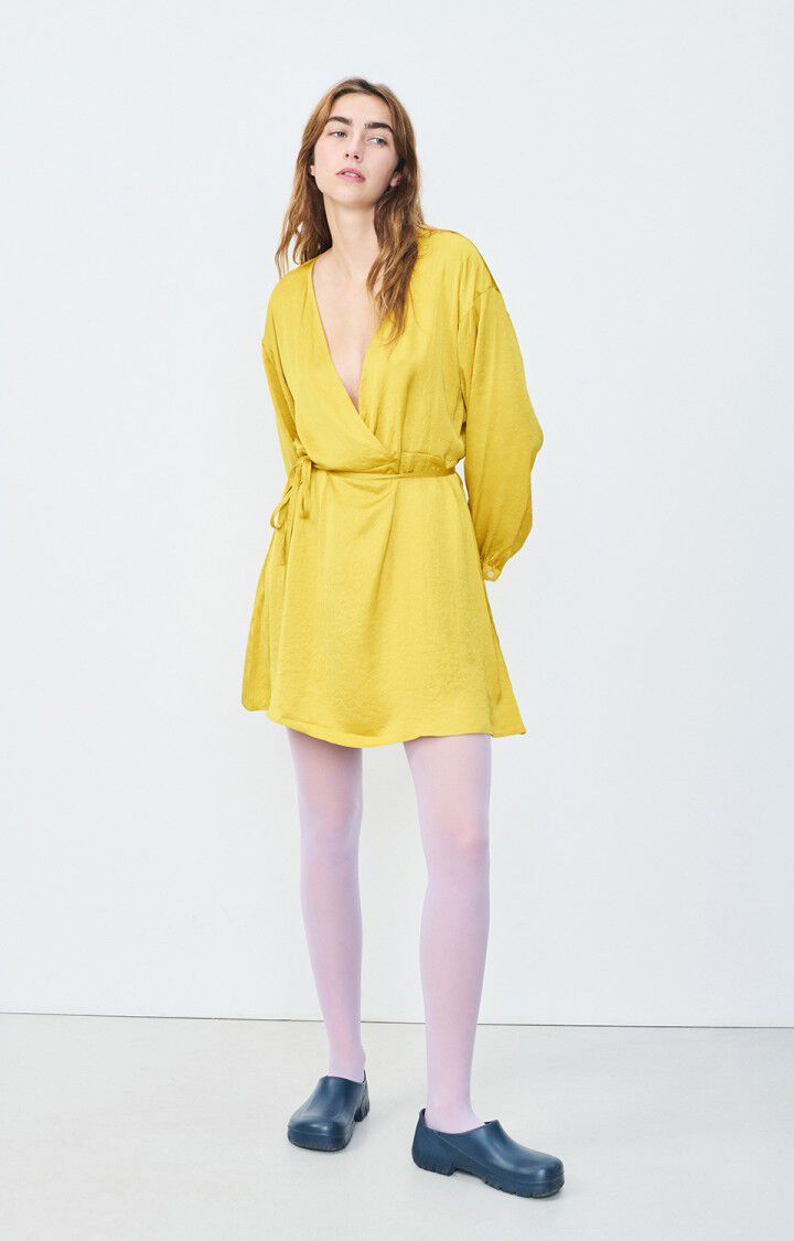 American Vintage Robe Femme Widland - MORDORE 48 Manches Longues Jaune - H22