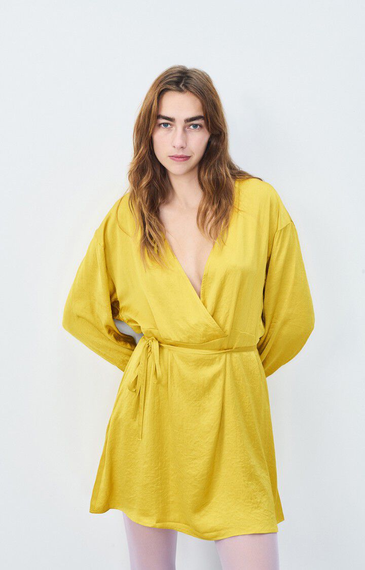 american vintage Robe femme Widland - MORDORE 48 Manches longues Jaune - H22