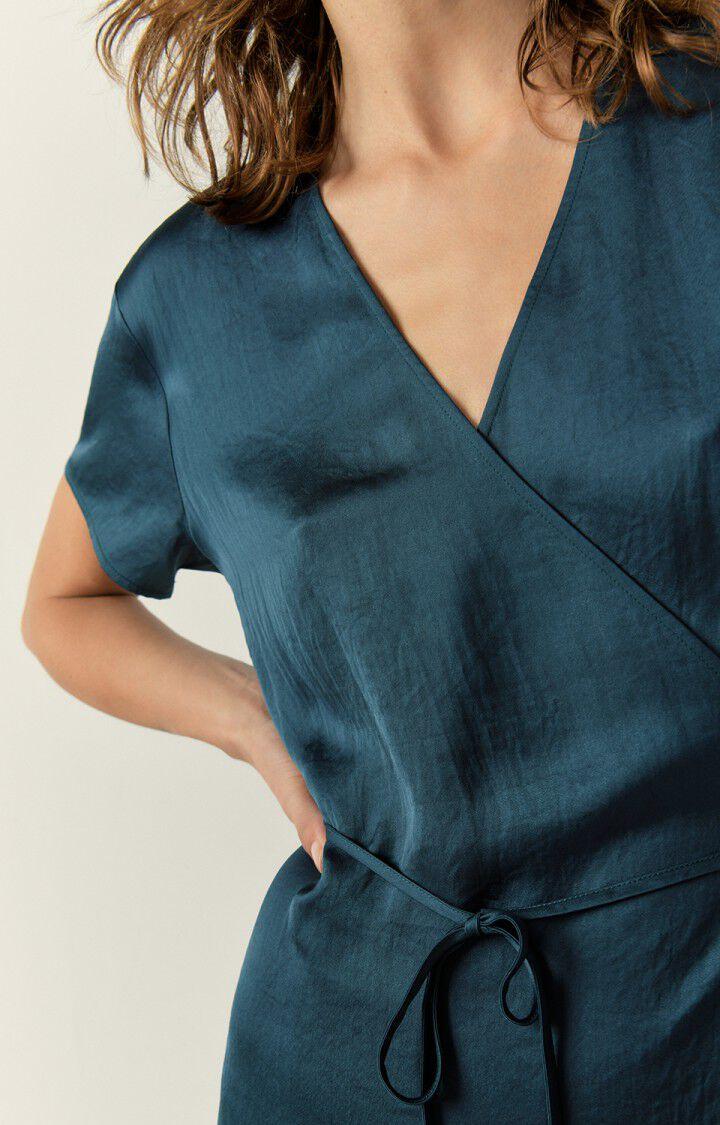 American Vintage Robe Femme Widland - OMBRE 15 Manches Courtes Bleu - E23
