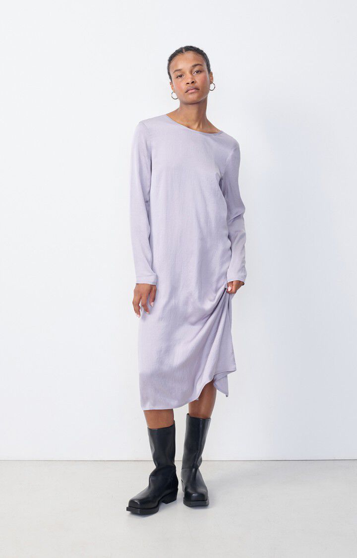 american vintage Robe femme Widland - ORAGE 63 Manches longues Gris - H23
