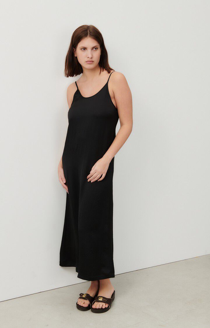 American Vintage Robe Femme Widland - REGLISSE 0 Fines Bretelles Noir - E24