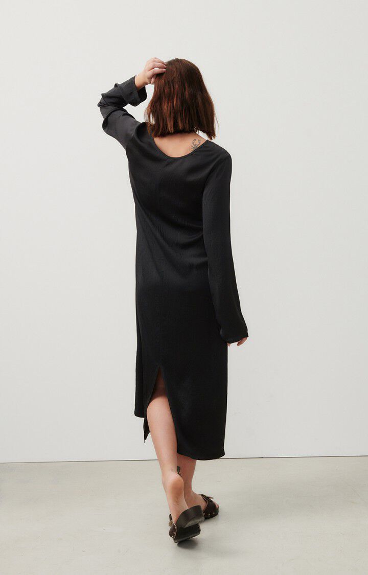 American Vintage Robe Femme Widland - REGLISSE 63 Manches Longues Noir - E24