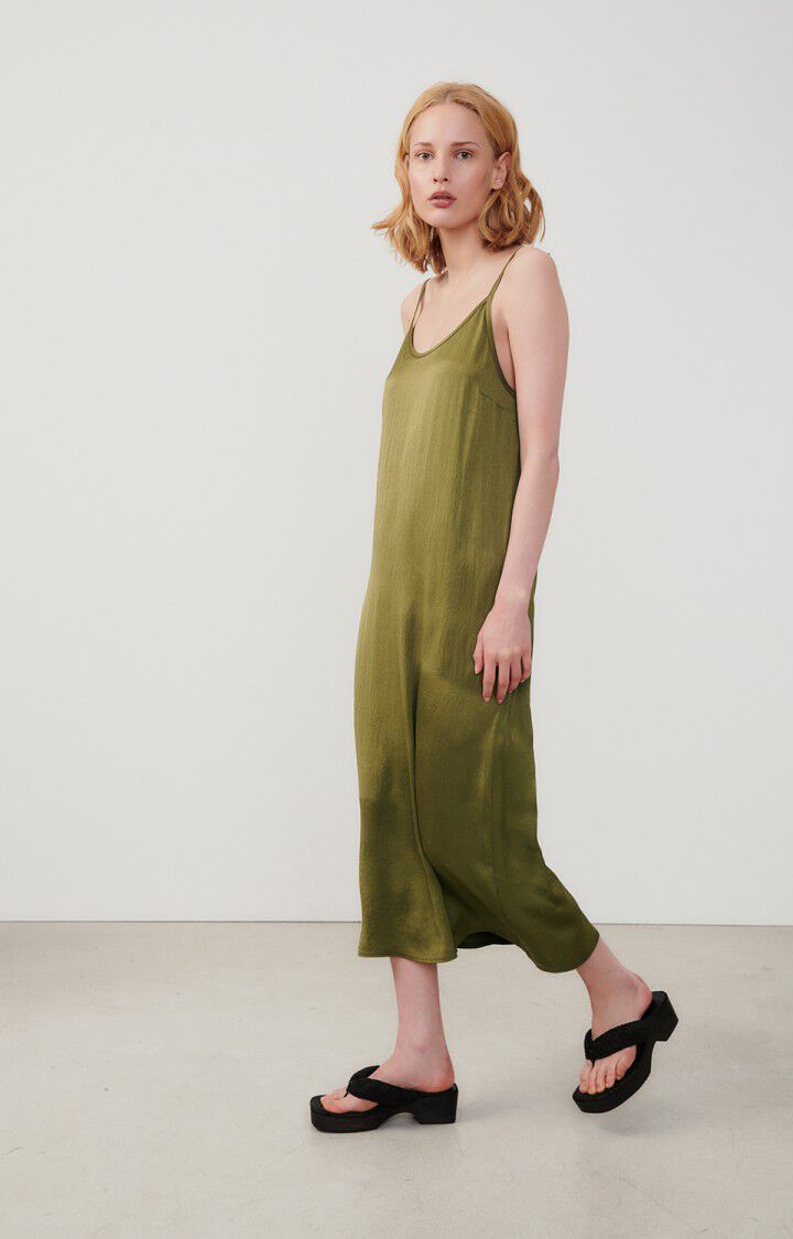 American Vintage Robe Femme Widland - THYM 0 Fines Bretelles Vert - E24
