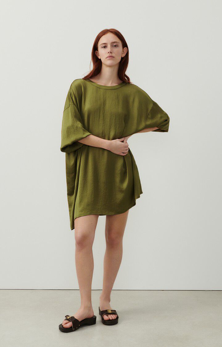 American Vintage Robe Femme Widland - THYM 35 Manches 3/4 Vert - E24