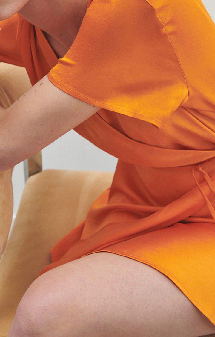 American Vintage Robe Femme Widland - VITAMINES 15 Manches Courtes Orange - E23