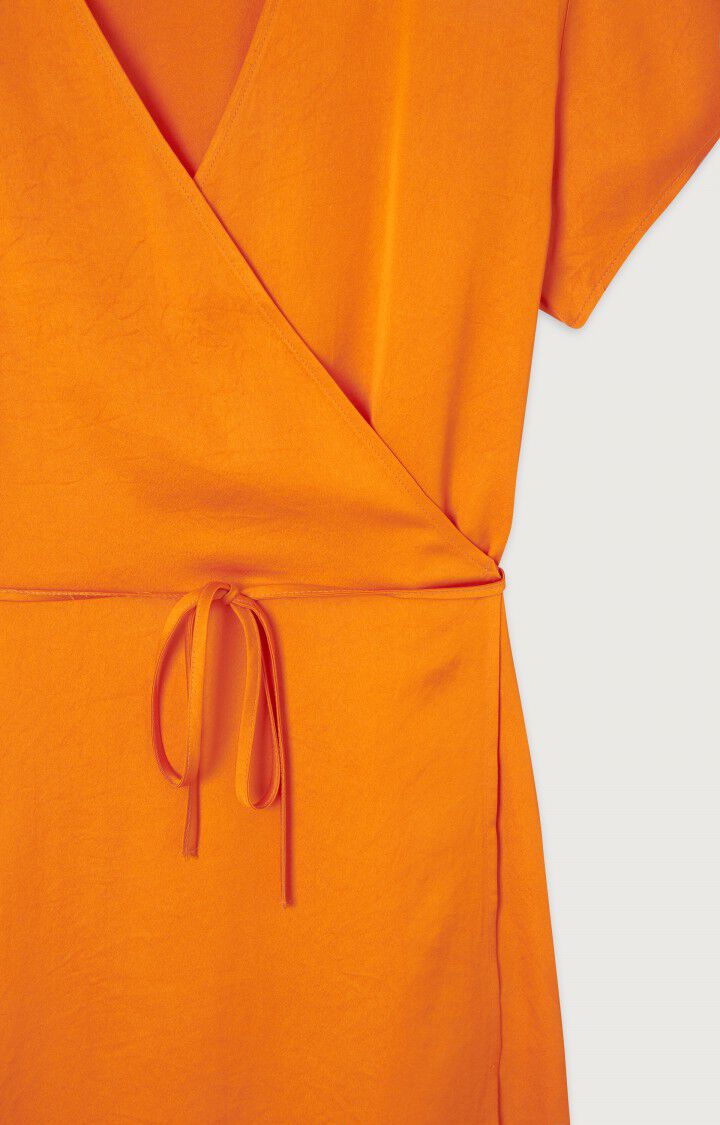 American Vintage Robe Femme Widland - VITAMINES Manches Courtes Orange - E23B