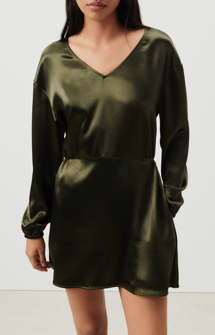 American Vintage Robe Femme Wodbay - PIN 54 Manches Longues Vert - H23