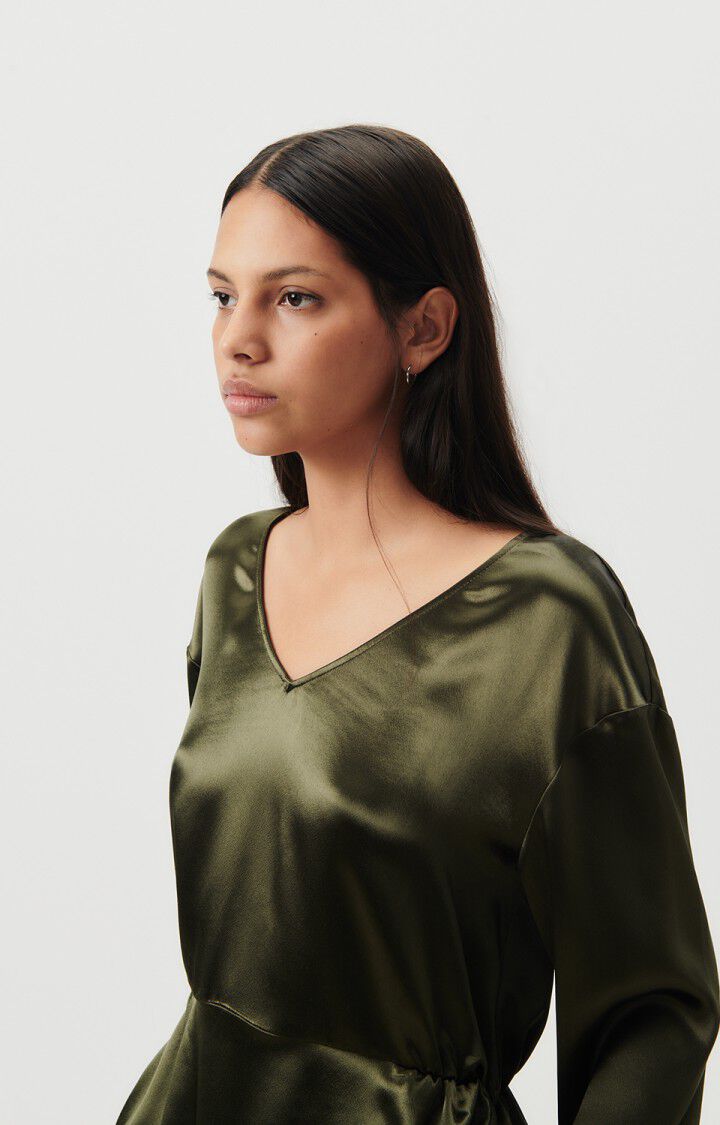 American Vintage Robe Femme Wodbay - PIN 54 Manches Longues Vert - H23