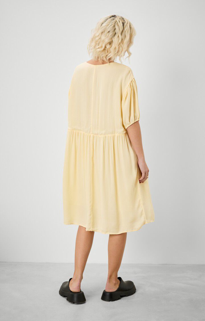 American Vintage Robe Femme Yumy - COQUILLE Manches Courtes Jaune - E22